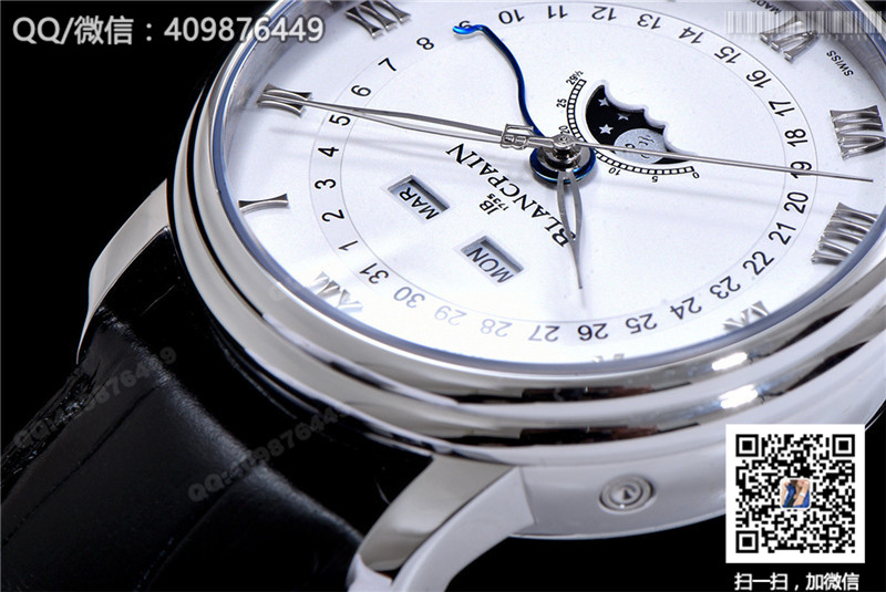 宝珀经典系列6654-1127-55B腕表 日历星期月份功能显示  自动机械男表
