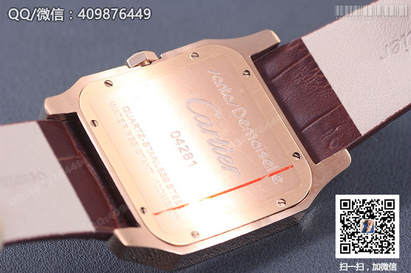 CARTIER卡地亚桑托斯系列W2006951玫瑰金石英腕表