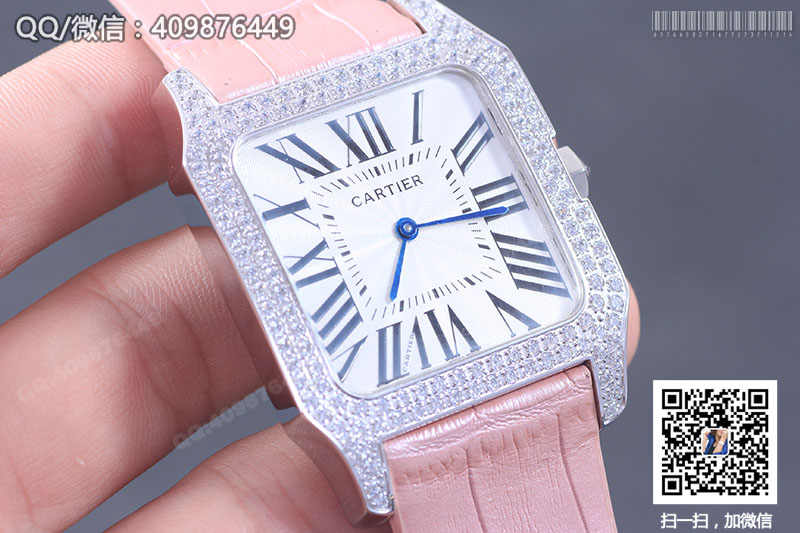 CARTIER卡地亚桑托斯系列WH100251镶钻石英腕表