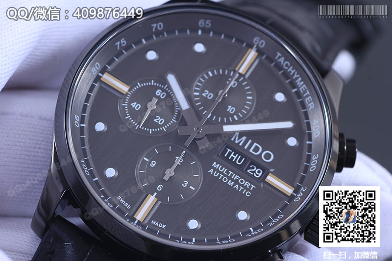 Mido美度舵手系列M005.614.36.051.22 PVD自动机械腕表 白色指针版