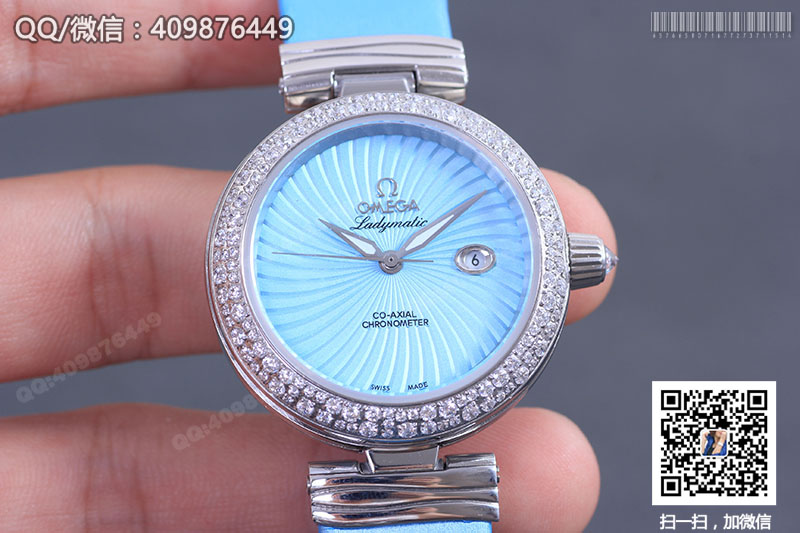 【V6完美版】OMEGA欧米茄碟飞系列LADYMATIC 425.33.34.20.05.001女士机械腕表 水蓝色