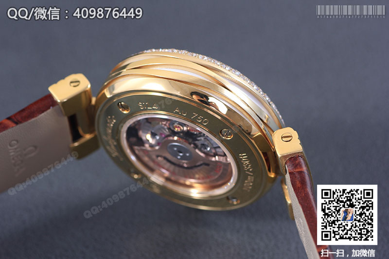 【V6完美版】OMEGA欧米茄碟飞系列LADYMATIC 425.68.34.20.55.003女士黄金镶钻机械腕表