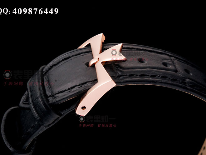 江诗丹顿Vacheron Constantin传承系列自动机械腕表 玫瑰金表壳 黑色表盘