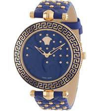 【顶级原单】范思哲(Versace)女蓝色优雅皮带尊贵时尚石英VK7040013手表