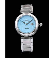 【顶级精选】欧米茄碟飞LADYMATIC 34毫米同轴系列425.33.34.20.05.001水蓝色手表 钢带款