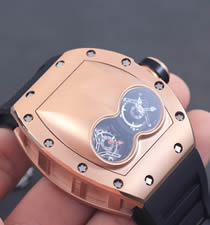 RICHARD MILLE理查德·米勒男士系列RM 053腕表 玫瑰金表壳 金色字面 黑色橡胶表带