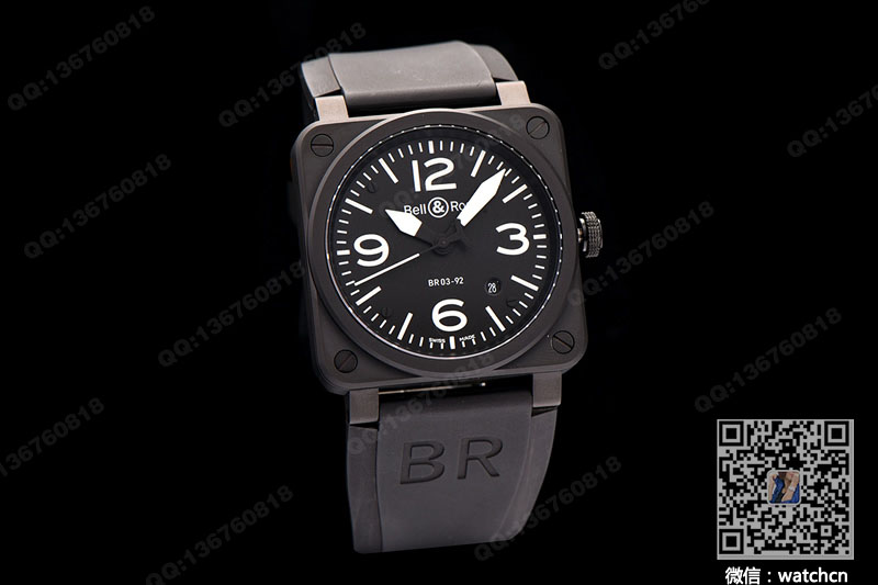 Bell & Ross柏莱士AVIATION系列BR03-92 BLACK MATTE 腕表