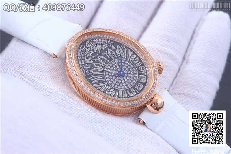 2016新款宝玑那不勒斯皇后系列8958BB玫瑰金镶钻腕表