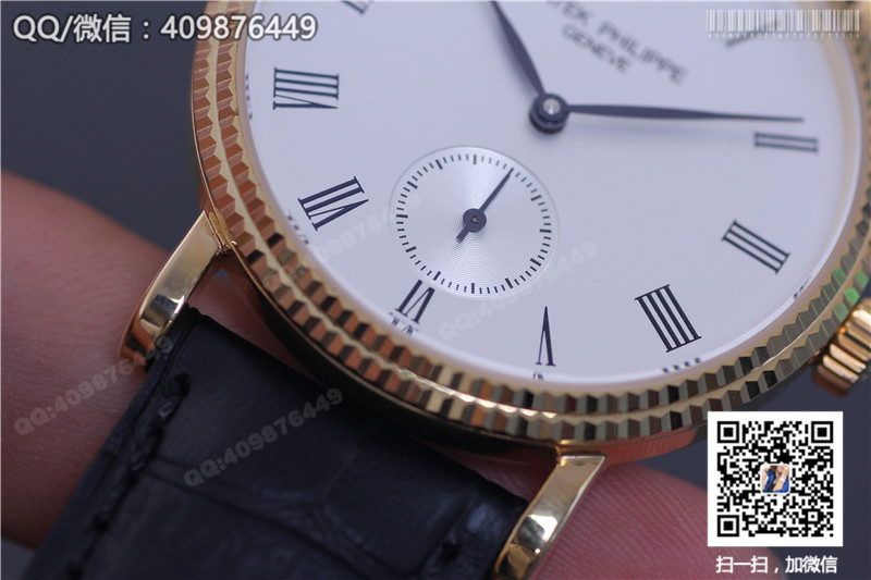 高仿百达翡丽Calatrava系列5119R-001手上链机械超薄男士手表