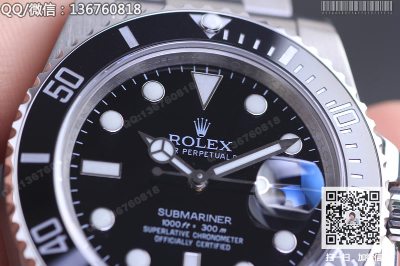 【NOOB厂V6版】劳力士Rolex潜航者型机械表116610LN 黑水鬼 瑞士2836机芯